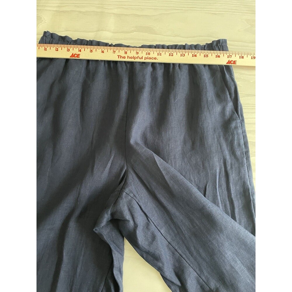 J.Crew Soleil Wide Leg Pant 100% Linen Elastic Waist NWOT Size L Large - Picture 4 of 11